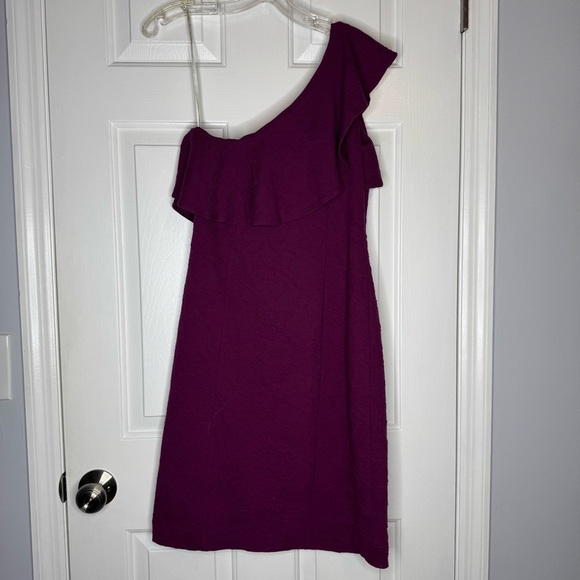 Lilly Pulitzer Bordeaux One-Shoulder Minidress in Amarena Cherry - Picture 11 of 13